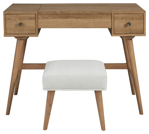 Thadamere - Light Brown - Vanity/UPH Stool (Set of 2)