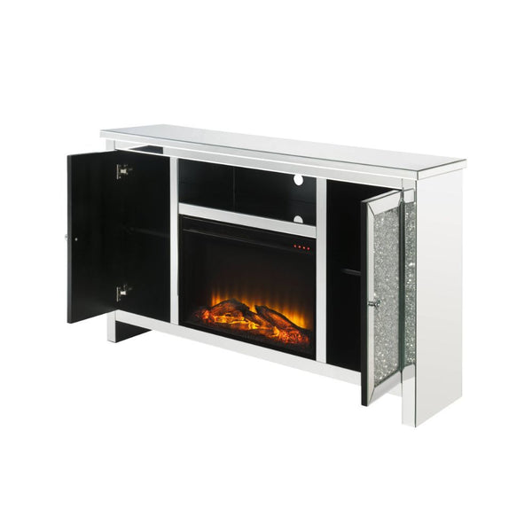  with Faux Diamonds Inlay (B) Orientation: Free Standing Storage: Open Media Compartment & 2 Doors (Inside each door 2 Compartments