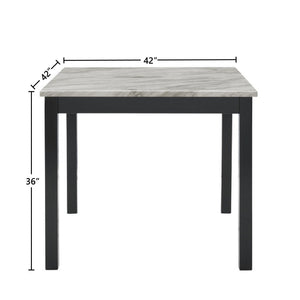 Celeste - 5 Piece Marble Finish Counter Dining Set (Table & 4 Chairs) - Black