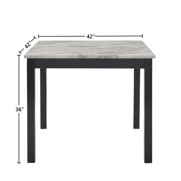Celeste - 5 Piece Marble Finish Counter Dining Set (Table & 4 Chairs) - Black