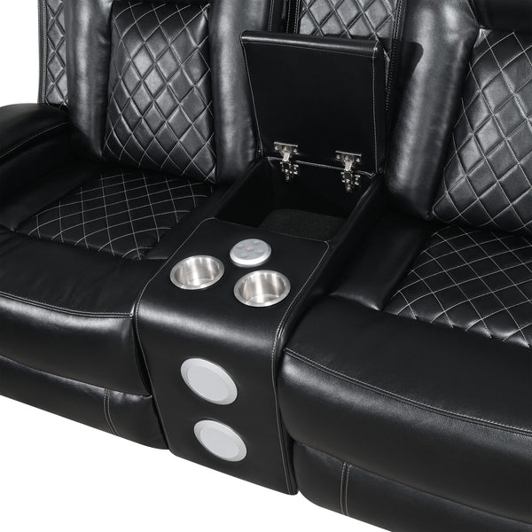 Orion II - Console Loveseat With Power Headrest & Footrest - Black