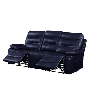 Aashi - Sofa - Navy Leather-Gel Match