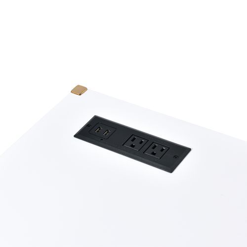 Midriaks - Writing Desk - White & Gold Finish