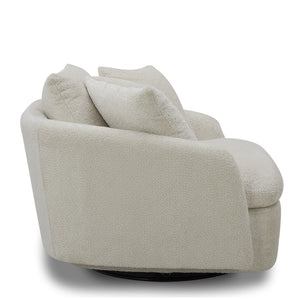 Boomer - Large Swivel Chair With 2 Toss Pillows (Set of 2) - Utopia Sand