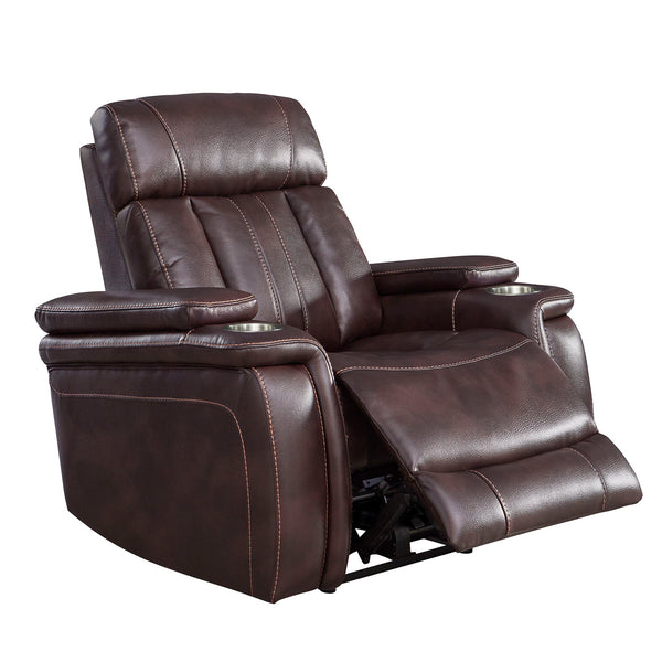 Royce - Power Reclining Sofa And 2 Recliners - Fantom Brown