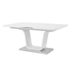 1x14-" Drop in Leaf Included High Gloss Finish Chrome Finish Base Upholstered Chair with Chrome Metal Legss