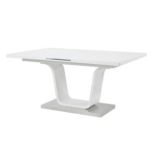 1x14-" Drop in Leaf Included High Gloss Finish Chrome Finish Base Upholstered Chair with Chrome Metal Legss