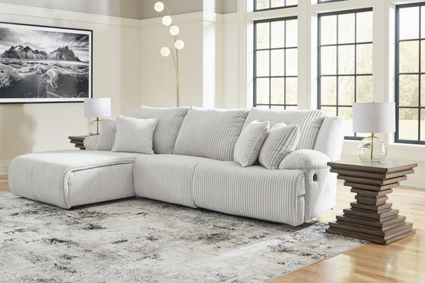 Top Tier - Alloy - 3-Piece Reclining Sectional Sofa With Laf Press Back Chaise