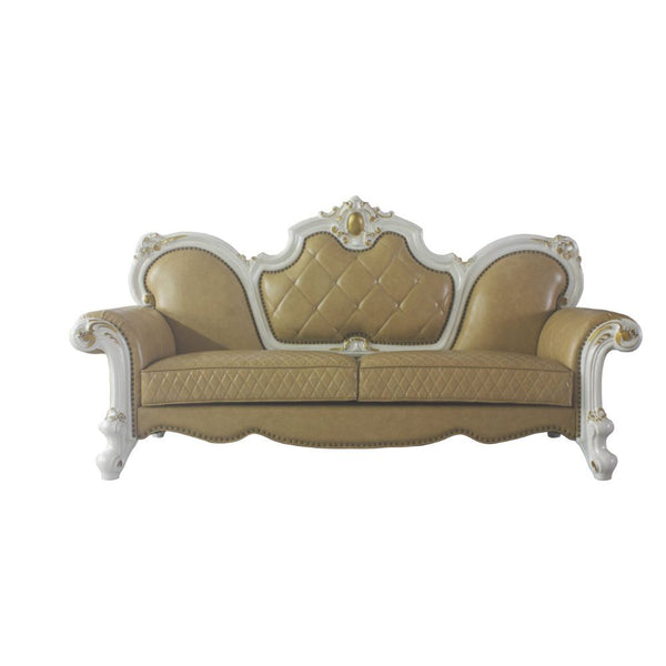 The Picardy sofa collection brings the influence of European antiques to life with traditional carvings, detailed looping, and gorgeous vintage finish. The hand-applied finish enhances the beauty of the intricate woodwork and moldings. The sofa features c