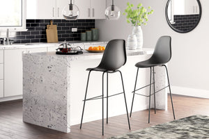  this contemporary bar stool sports a slender-yet-sturdy metal frame and a fully contoured bucket seat. With its cool bar height dimensions and classically clean design