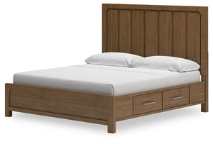 Cabalynn - Light Brown - California King Panel Bed With Storage