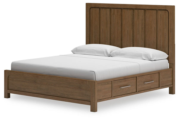 Cabalynn - Light Brown - California King Panel Bed With Storage
