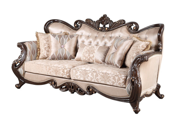 The Royal Classics Constantine Sofa in cherry combines heirloom quality craftsmanship with luxurious design, creating an elegant and timeless centerpiece for any living space. Expertly crafted from solid pine and accented with premium polyurethane carving