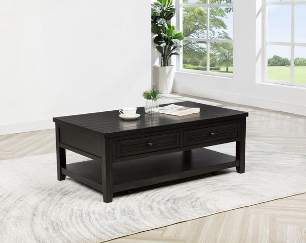  it offers both durability and style. The planked wood top