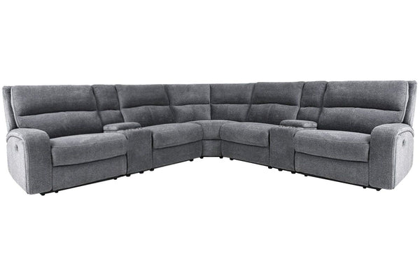 Polaris - 7 Piece Modular Power Reclining Sectional With Power Adjustable Headrests - Bizmark Gray