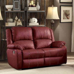 The Zuriel reclining sofa collection is a wonderful choice for any family room, combines luxurious faux leather with the comfort of padded, reclining seating. Comfortable contoured seats, soft to the touch while the reclining footrests offer full leg supp