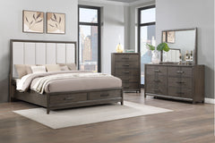 The Landon 4-Piece Wood Platform Bedroom Set offers a perfect blend of durability, style, and functionality, making it an ideal choice for modern living. Crafted from solid Pine, engineered woods, and genuine Mindi wood veneers, this set is built to last 