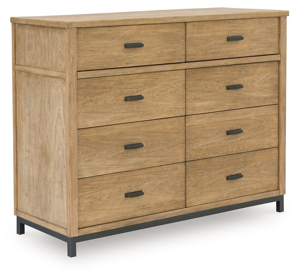 Sleek in its simplicity, this dresser takes a relaxed approach to refinement. Its mixed-material design brings a trendy urban-chic feel to your morning and nighttime routines, while functional features keep your bedroom clutter-free. Clothes and linens ar