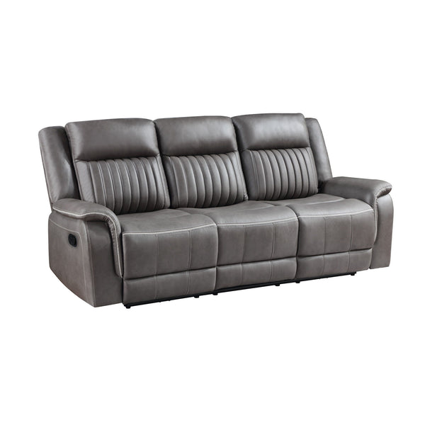Meet the Enzo Reclining Sofa, a marvel of comfort and durability for your living room. Crafted with hardwood and manufactured wood frames, coil spring cushions wrapped in resilient foam and polyester, and no sag seat suspension, this sofa ensures quality 