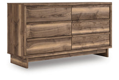 Nostalgic style, retooled for todayâ€™s trends. This dresser puts an elevated twist on mod aesthetics. Its warm brown tones reflect the mid-century vibes you love, while the angular base incorporates contemporary motifs. Integrated drawer handles round ou
