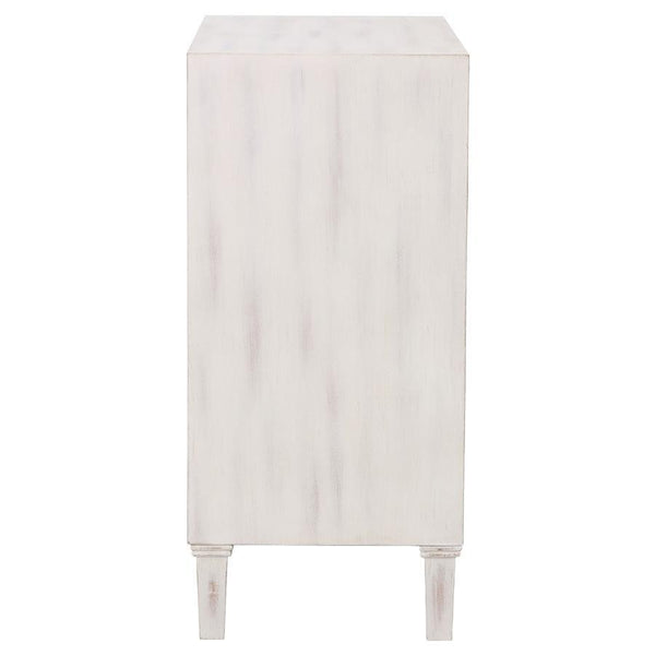 Clarkia - Accent Cabinet With Floral Carved Door - White