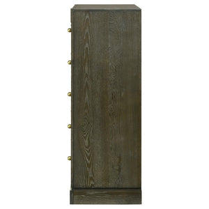 Gran Park - 5-Drawer Bedroom Chest Of Drawers - Dark Cocoa