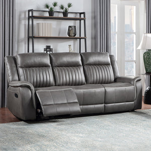Enzo - Sofa With Dual Recliner - Gray
