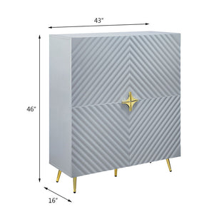 Gaines - Cabinet - Gray High Gloss Finish