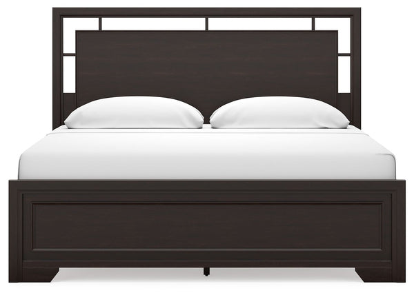Covetown - Dark Brown - King Panel Bed
