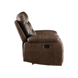  rich brown color. Horizontal tufting on the backrest cushions add some style to this set