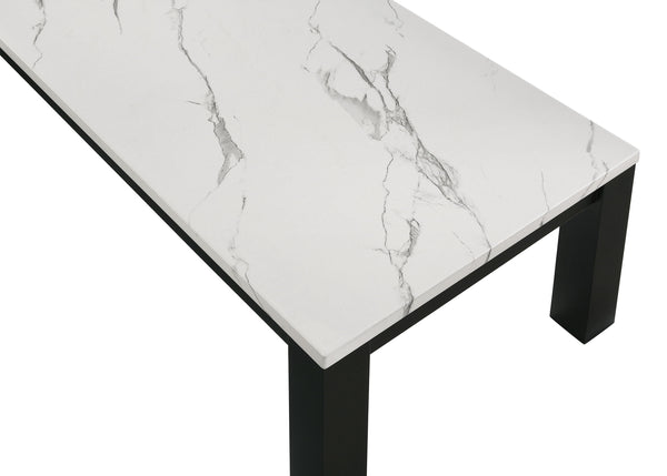 Ivy - 3 Piece Faux Marble White Cocktail Set - White / Black