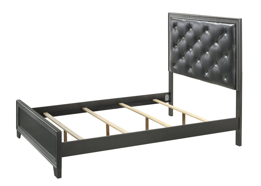 Kaia - Queen Bed<h4><b>Kaia - Queen Headboard / Footboard - Dark Gray</b></h4> <table width="100%"><colgroup><col style="width: 30%"> <col style="width: 70%"> </colgroup> <tbody> <tr> <td>Dimensions</td> <td> 63.00"L x 85.13"D x 61.00"H</td> </tr> <tr> <t