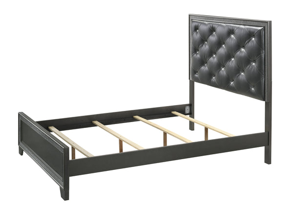  tufted upholstery. The bed is a showstopper