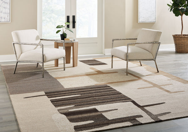 Kencher - Beige / Brown - Extra Large Rug