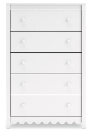 Hallityn - White - Five Drawer Chest