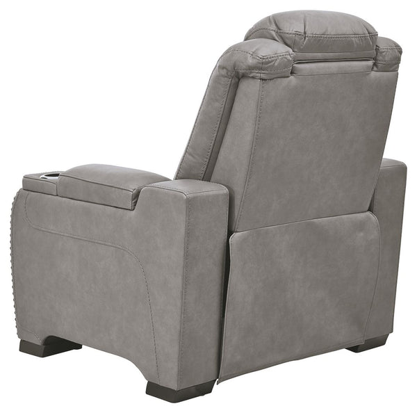 The Man-Den - Gray - PWR Recliner/Adj Headrest