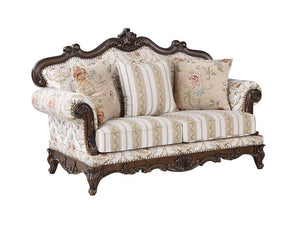 Victorian antique design without the musty moth odor, this design offers unparalleled evocative refinement. The beautiful Nyla sofa is great for creating an inviting classic home. wooden carvings decorate the crown and apron. The rolled arms add more of t