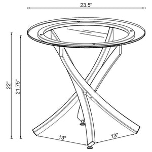 Brooke - Round Glass Top Side End Table Metal Base - Brass