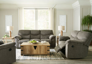 Sincere in its styling, this reclining group invites a relaxed sensibility into your space. Its neutral upholstery has a universal appeal, with pull-tab reclining making it easy to kick back in comfort. Providing high-quality functionality at an affordabl