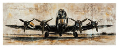 Let retro-cool style take flight with this gallery wrapped wall art. Hand-painted embellishments give its rendering of the Memphis Belle that much more richness and authenticity.<br/><br/><b>Product Features</b><ul><li>Gallery wrapped canvas with metal ac
