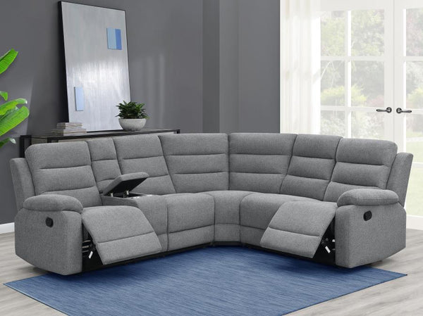  this modern three-piece motion sofa sectional creates a comfy venue for hosting large groups or intimate gatherings. Relax on a sofa offering manual reclining features and a wall-hugger design tha