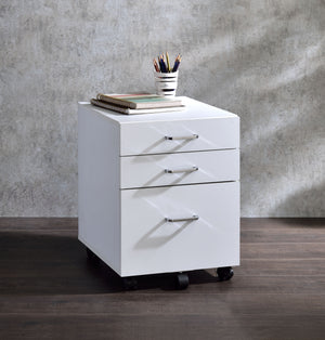 Tennos - Cabinet - White & Chrome Finish