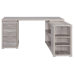 Yvette - 3-Drawer L-Shape Computer Desk - Gray Driftwood