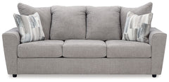 Whatâ€™s new in neutrals? Shades of gray, of course. Embrace the sophisticated design trend with this gorgeous sofa, which offers a clean-lined, contemporary style at a comfortably cool price. Sure to lift your spirits, the plush chenille fabric is fabulo