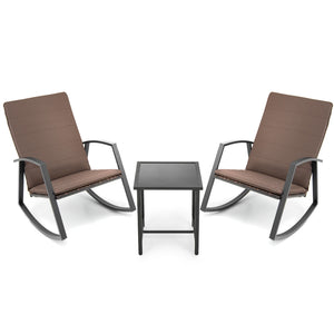 Made of high quality PE rattan and rustproof steel frame  this patio furniture set ensures long-lasting use and requires simple maintenance. Â  Comes with a breathable seat cushion with straps  you can fix or remove it easily. It is worth mentioning that 