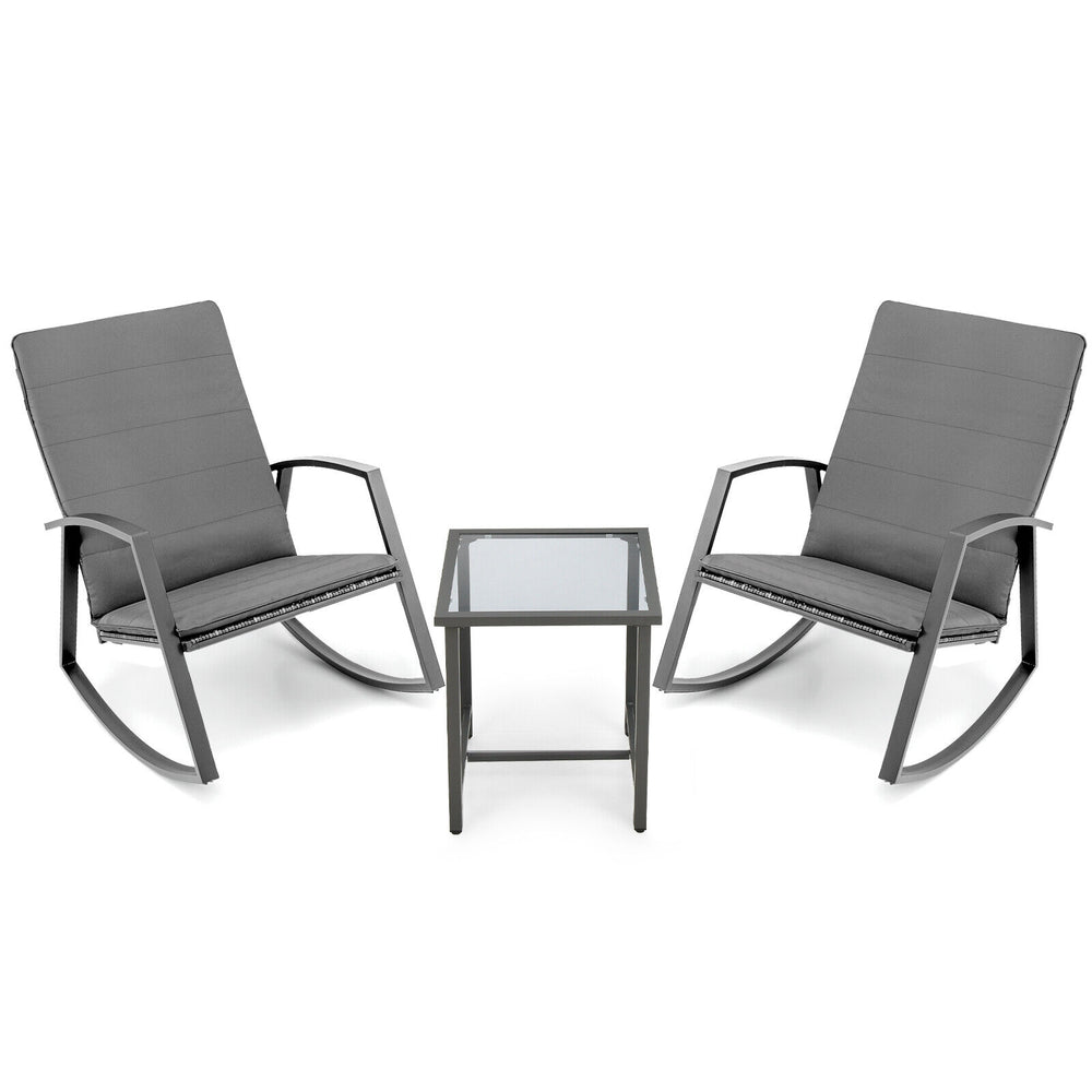 Made of high quality PE rattan and rustproof steel frame  this patio furniture set ensures long-lasting use and requires simple maintenance. Â  Comes with a breathable seat cushion with straps  you can fix or remove it easily. It is worth mentioning that 