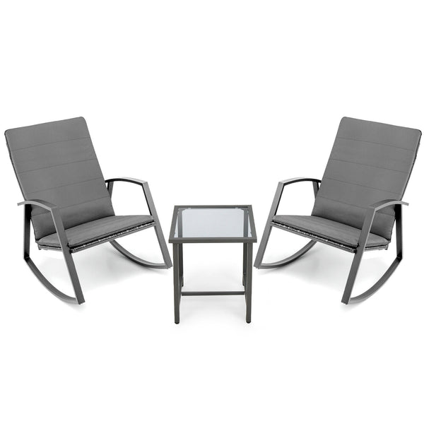 Made of high quality PE rattan and rustproof steel frame  this patio furniture set ensures long-lasting use and requires simple maintenance. Â  Comes with a breathable seat cushion with straps  you can fix or remove it easily. It is worth mentioning that 