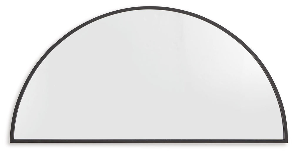 This half-moon mirror showcases a sleek, elegant design that fits perfectly in entryways or above dressers. Its modern aesthetic adds style and a sense of openness wherever it-'s displayed.<br><br><b>Additional Dimensions</b><br><ul><li>Inner mirror: 0-"<