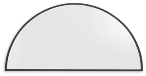 This half-moon mirror showcases a sleek, elegant design that fits perfectly in entryways or above dressers. Its modern aesthetic adds style and a sense of openness wherever it-'s displayed.<br><br><b>Additional Dimensions</b><br><ul><li>Inner mirror: 0-"<