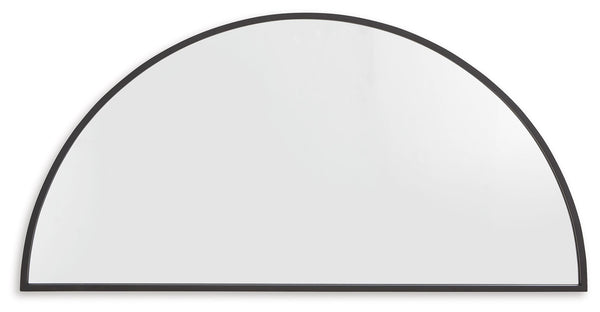 This half-moon mirror showcases a sleek, elegant design that fits perfectly in entryways or above dressers. Its modern aesthetic adds style and a sense of openness wherever it-'s displayed.<br><br><b>Additional Dimensions</b><br><ul><li>Inner mirror: 0-"<